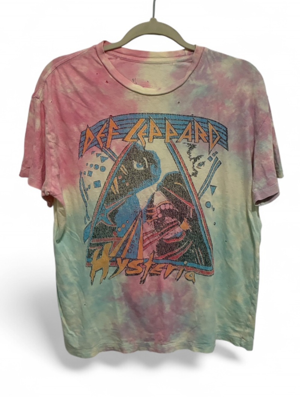 Def Leppard Hysteria Tie-Dye Graphic Short Sleeve Band Tee